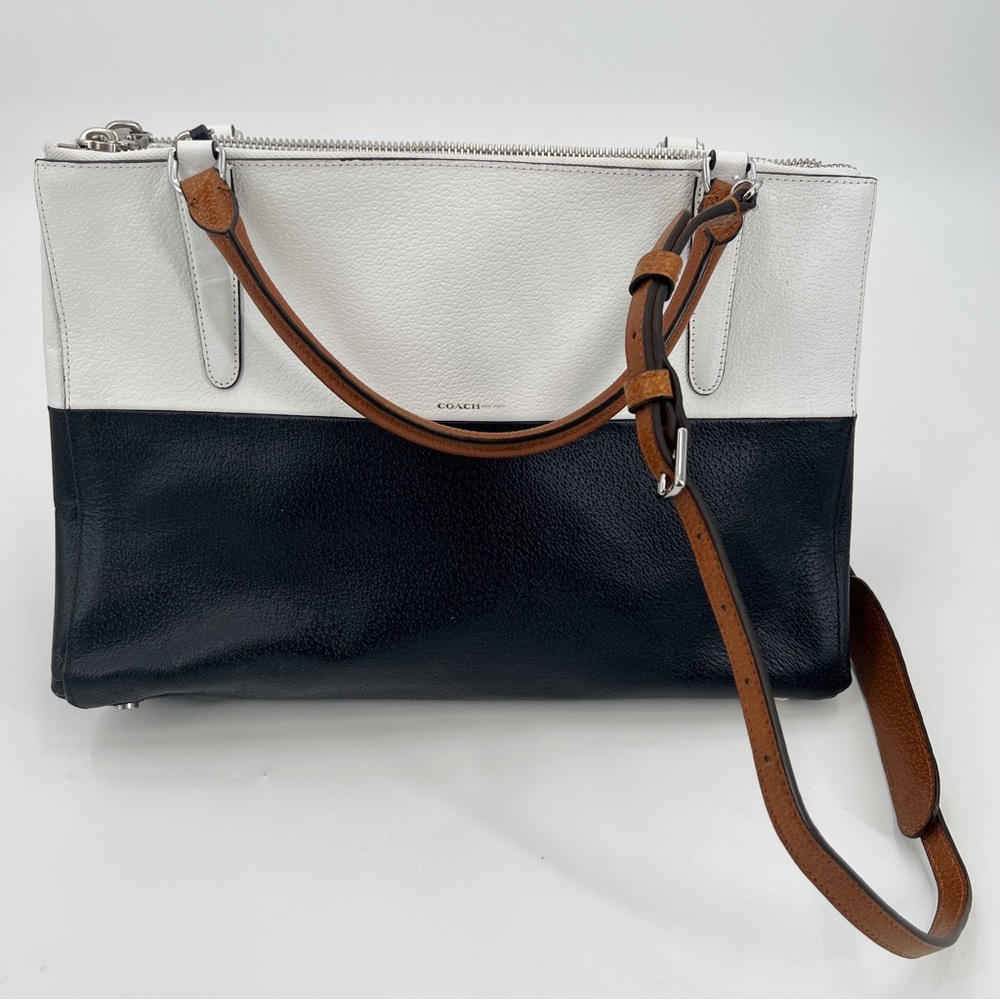 Coach Borough color block leather satchel